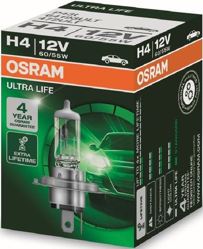 Glühlampe Osram H4 12V 60/55W Ultra Life