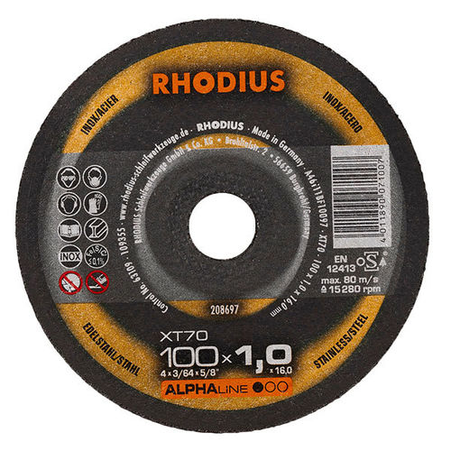 RHODIUS Trennscheibe XT70 100 x 1,0 x 16,00mm